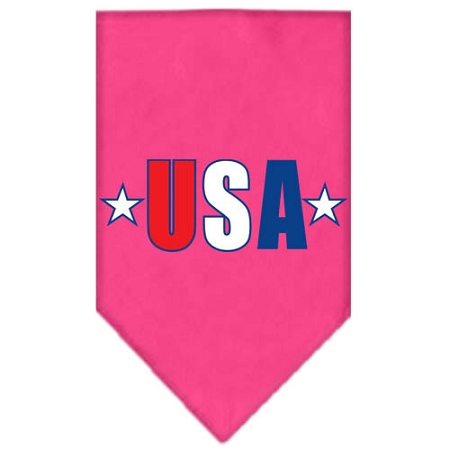 USA Star Screen Print Bandana Bright Pink Large